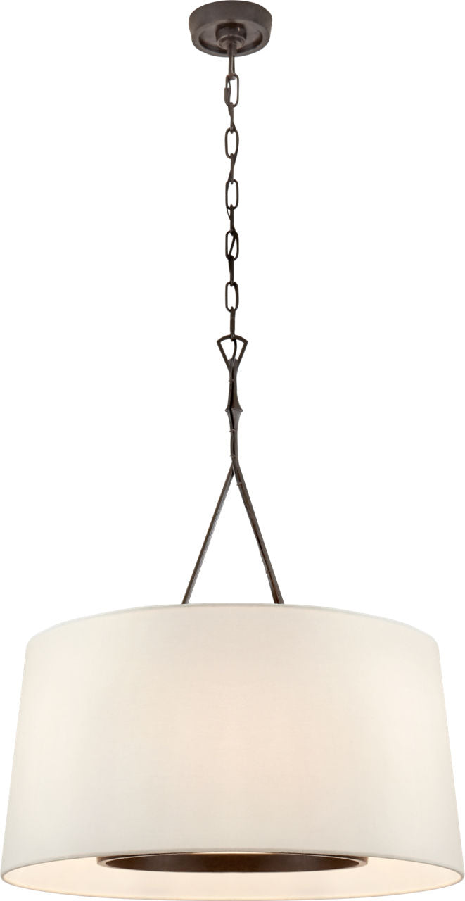 Dauphine Large Hanging Shade | Aged Iron | Linen Shade