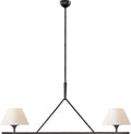Cesta Large Linear Chandelier | Aged Iron | Linen Shades