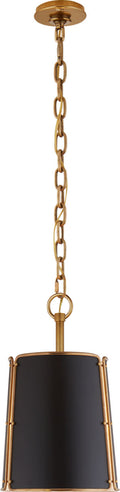 Hastings Small Pendant | Hand-Rubbed Antique Brass | Black Shade