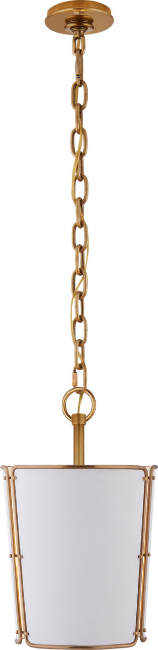 Hastings Small Pendant | Hand-Rubbed Antique Brass | White Shade