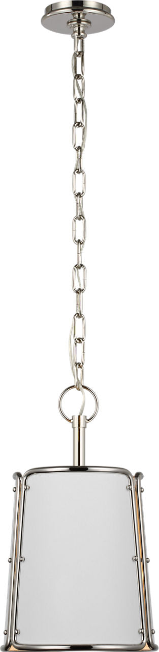 Hastings Small Pendant | Polished Nickel | White Shade