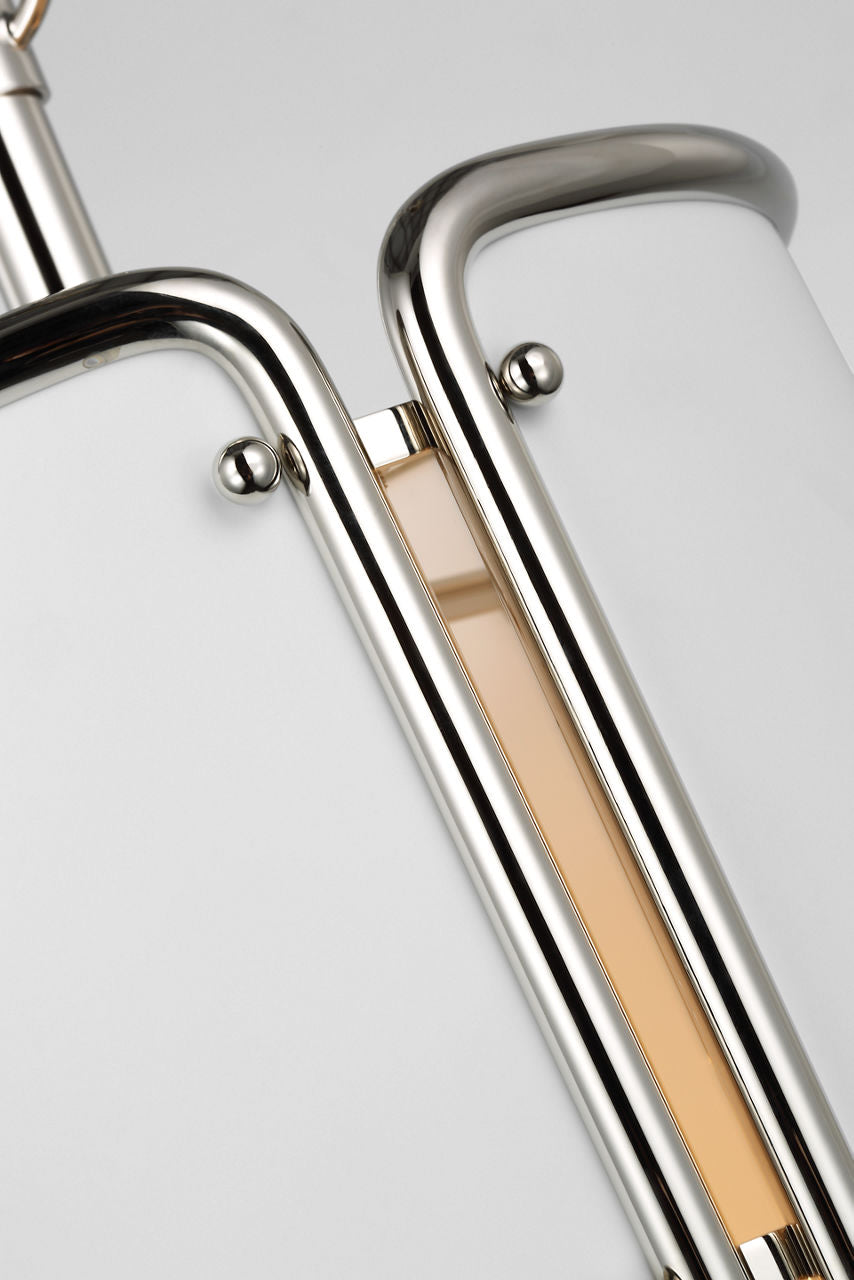 Hastings Small Pendant | Polished Nickel | White Shade