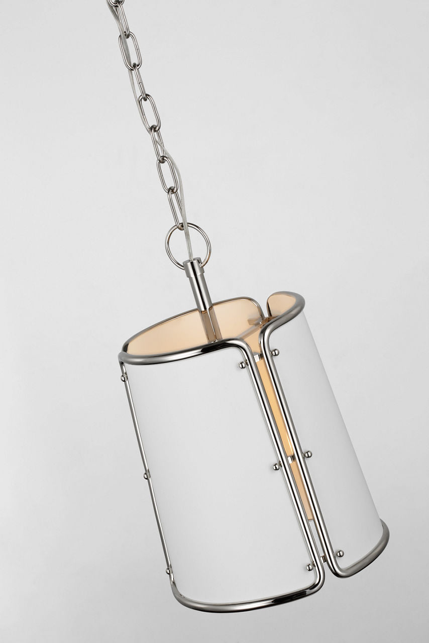 Hastings Small Pendant | Polished Nickel | White Shade