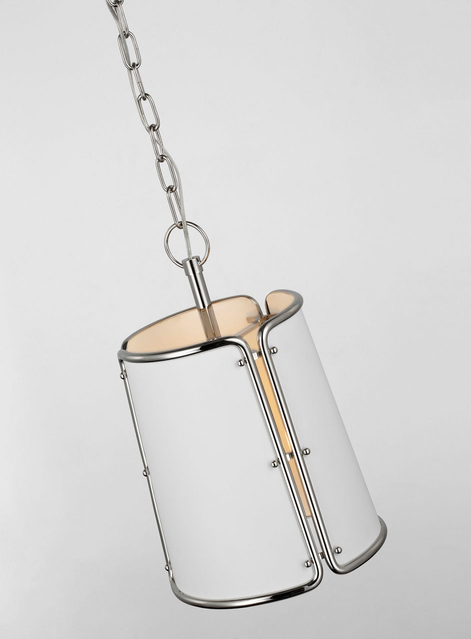 Hastings Small Pendant | Polished Nickel | White Shade