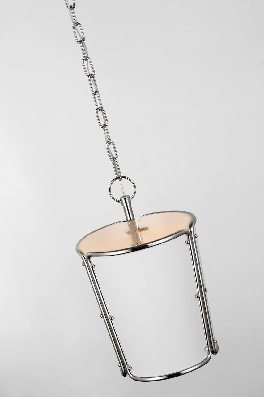 Hastings Small Pendant | Polished Nickel | White Shade