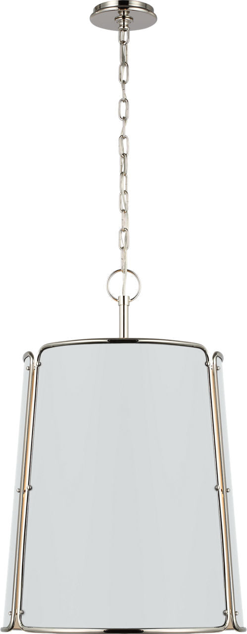 Hastings Large Pendant | Polished Nickel | White Shade