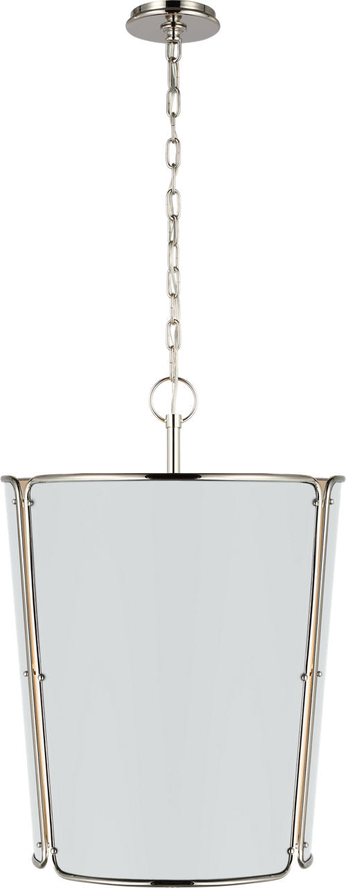 Hastings Large Pendant | Polished Nickel | White Shade