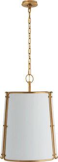 Hastings Medium Pendant | Hand-Rubbed Antique Brass | White Shade