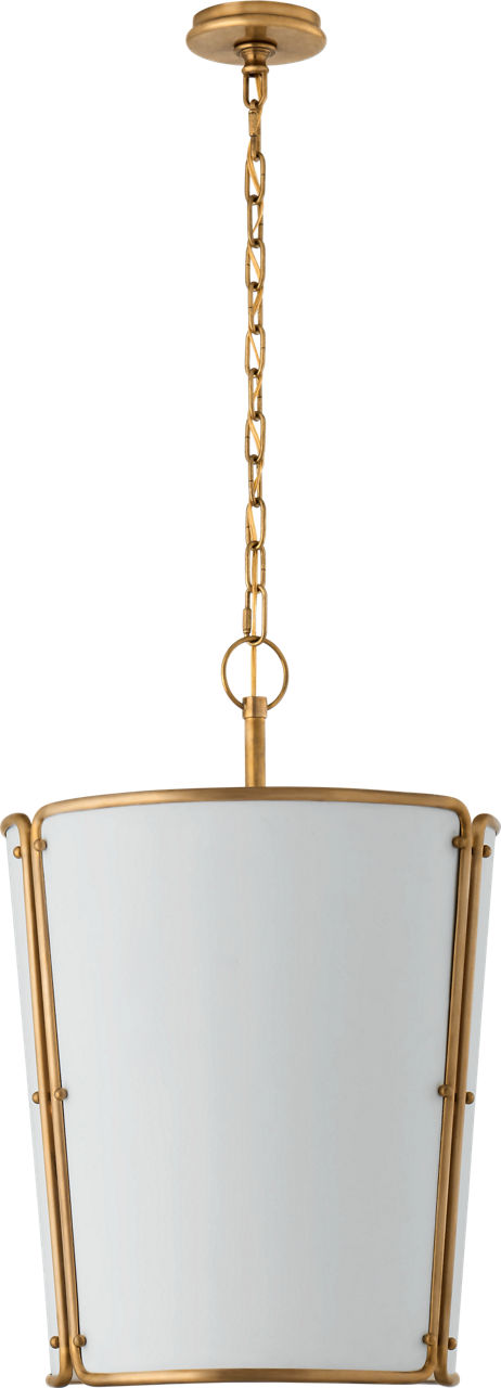 Hastings Medium Pendant | Hand-Rubbed Antique Brass | White Shade