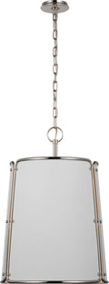 Hastings Medium Pendant | Polished Nickel | White Shade