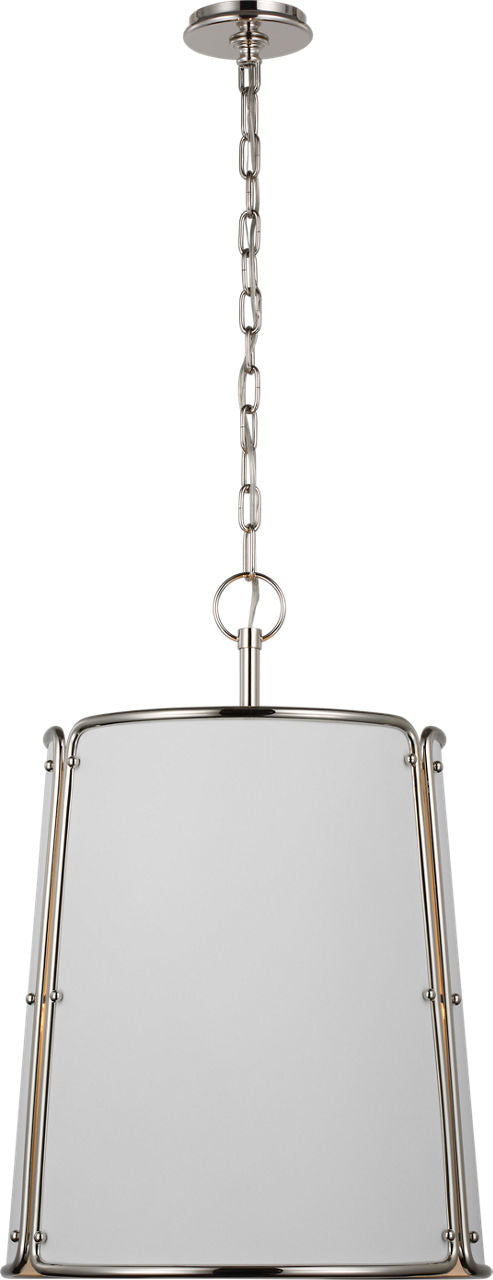 Hastings Medium Pendant | Polished Nickel | White Shade