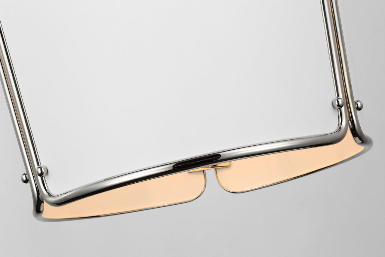 Hastings Medium Pendant | Polished Nickel | White Shade