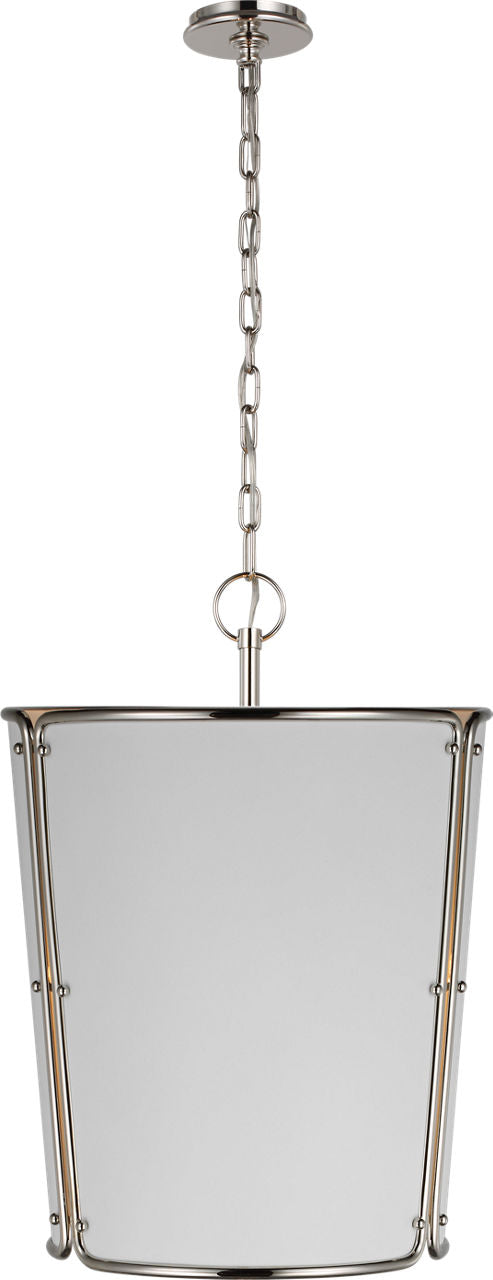 Hastings Medium Pendant | Polished Nickel | White Shade