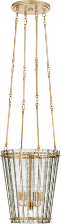 Cadence Small Tall Chandelier | Hand-Rubbed Antique Brass | Antique Mirror