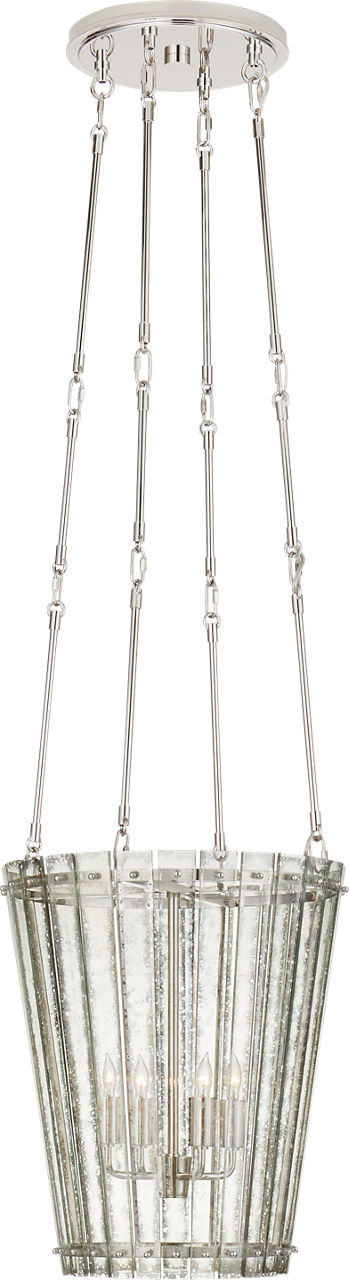 Cadence Small Tall Chandelier | Polished Nickel | Antique Mirror
