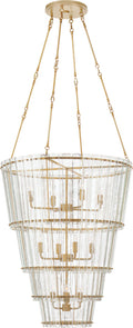 Cadence Large Waterfall Chandelier | Hand-Rubbed Antique Brass | Antique Mirror