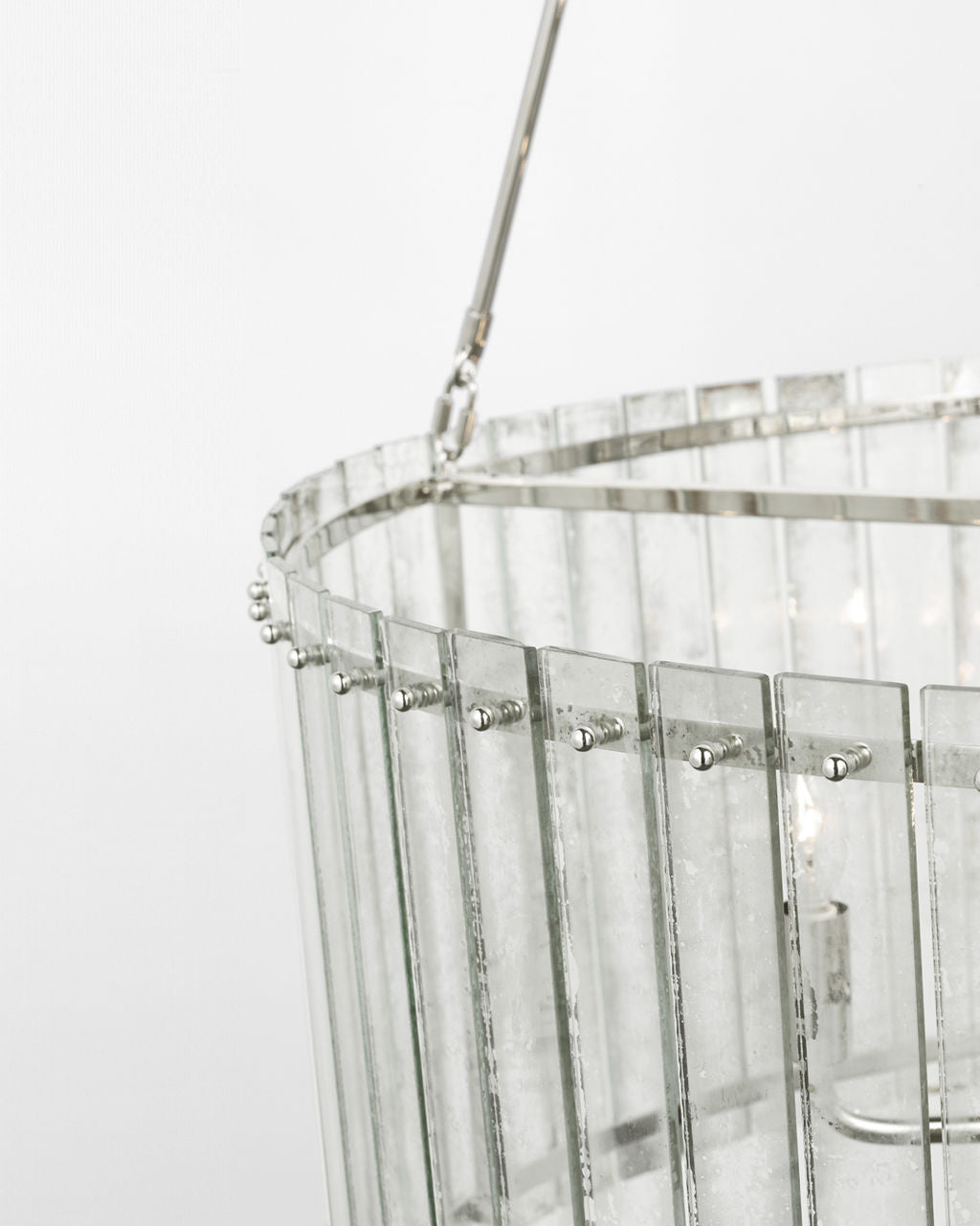 Cadence Large Chandelier | Polished Nickel | Antique Mirror