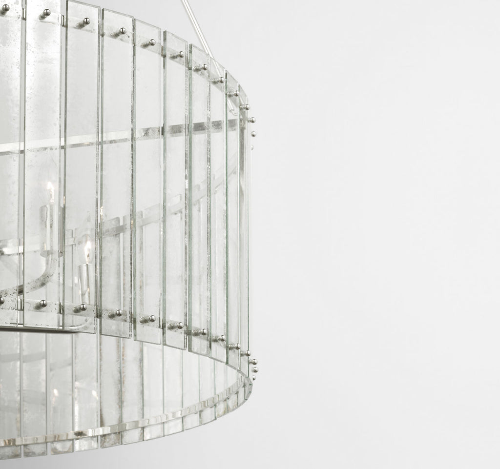 Cadence Large Chandelier | Polished Nickel | Antique Mirror