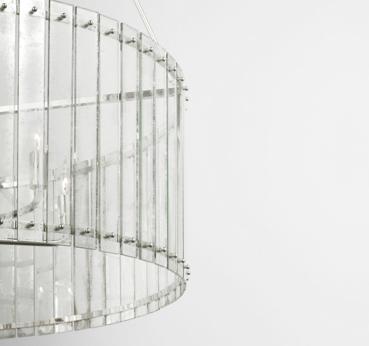 Cadence Large Chandelier | Polished Nickel | Antique Mirror