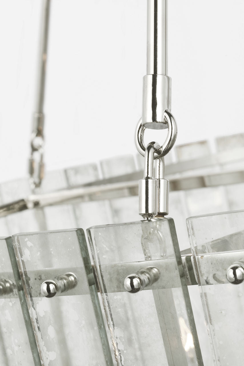 Cadence Large Chandelier | Polished Nickel | Antique Mirror