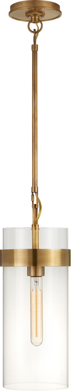 Presidio Small Pendant | Hand-Rubbed Antique Brass | Clear Glass