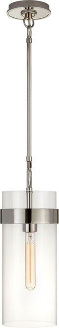 Presidio Small Pendant | Polished Nickel | Clear Glass