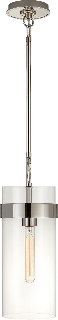Presidio Small Pendant | Polished Nickel | Clear Glass