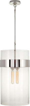 Presidio Medium Pendant | Polished Nickel | Clear Glass
