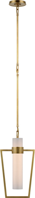 Presidio Petite Caged Pendant | Hand-Rubbed Antique Brass | White Glass