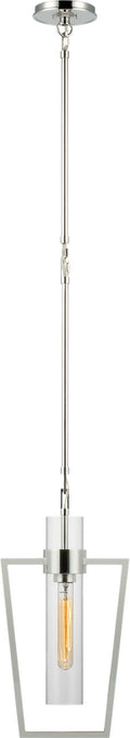 Presidio Petite Caged Pendant | Polished Nickel | Clear Glass