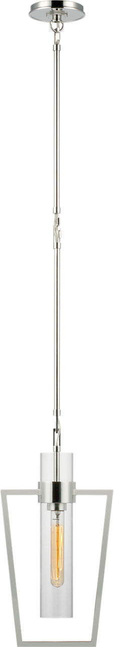 Presidio Petite Caged Pendant | Polished Nickel | Clear Glass