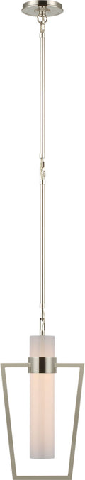 Presidio Petite Caged Pendant | Polished Nickel | White Glass