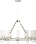 Presidio Medium Chandelier | Polished Nickel | Clear Glass