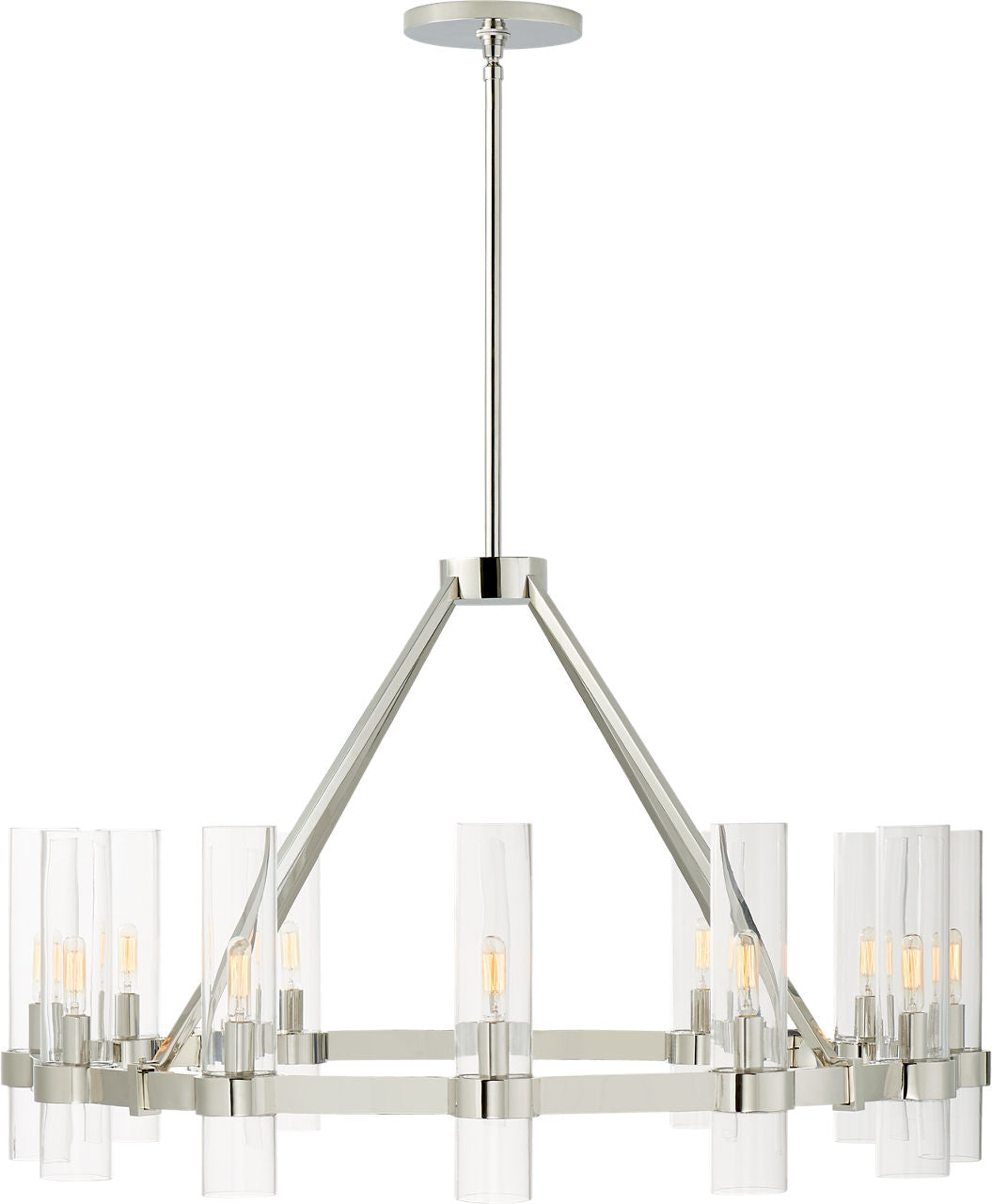 Presidio Medium Chandelier | Polished Nickel | Clear Glass