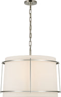 Callaway Large Hanging Shade | Polished Nickel | Linen Shade and Frosted Acrylic Diffuser