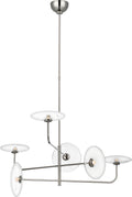 Calvino Large Arched Chandelier | Polished Nickel | Clear Glass