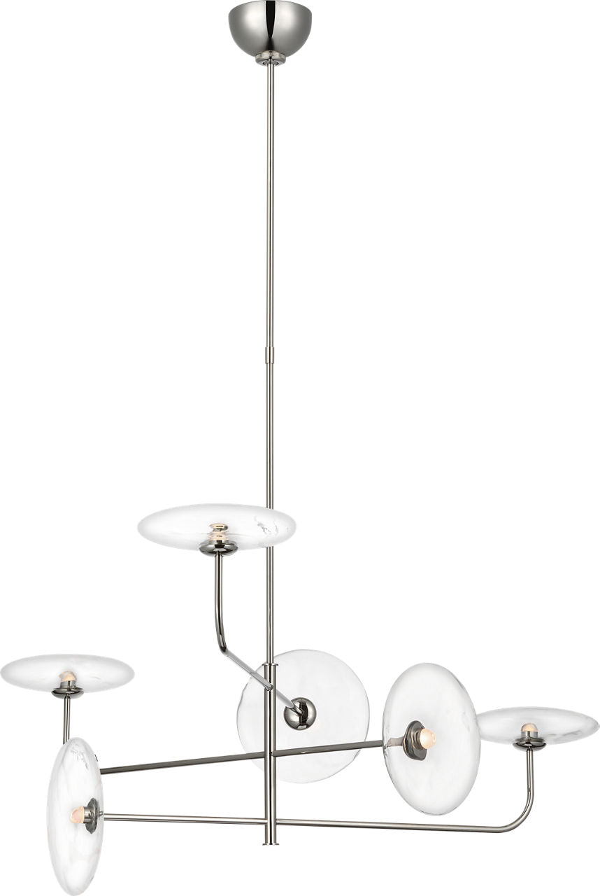 Calvino Large Arched Chandelier | Polished Nickel | Clear Glass