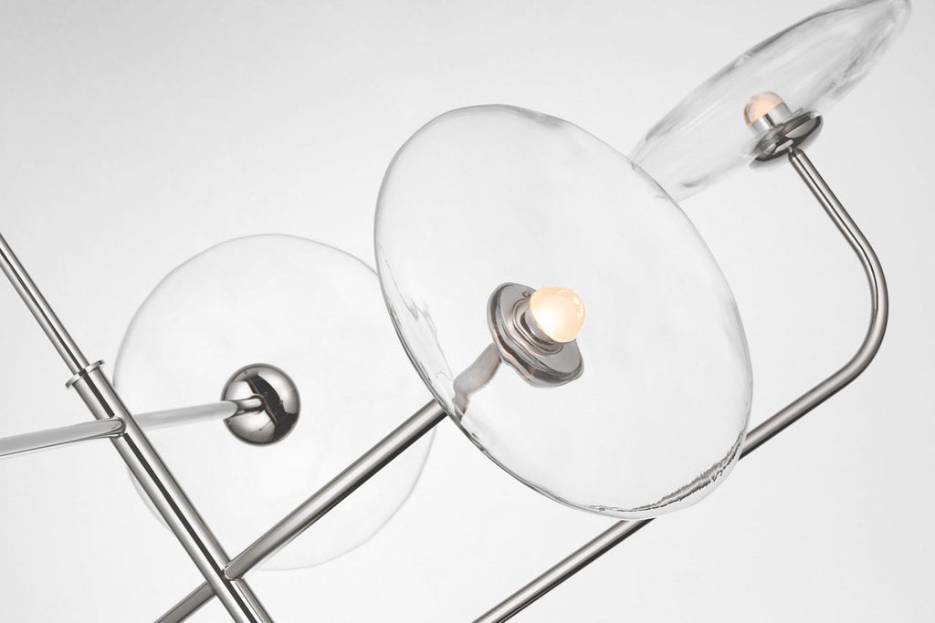 Calvino Large Arched Chandelier | Polished Nickel | Clear Glass