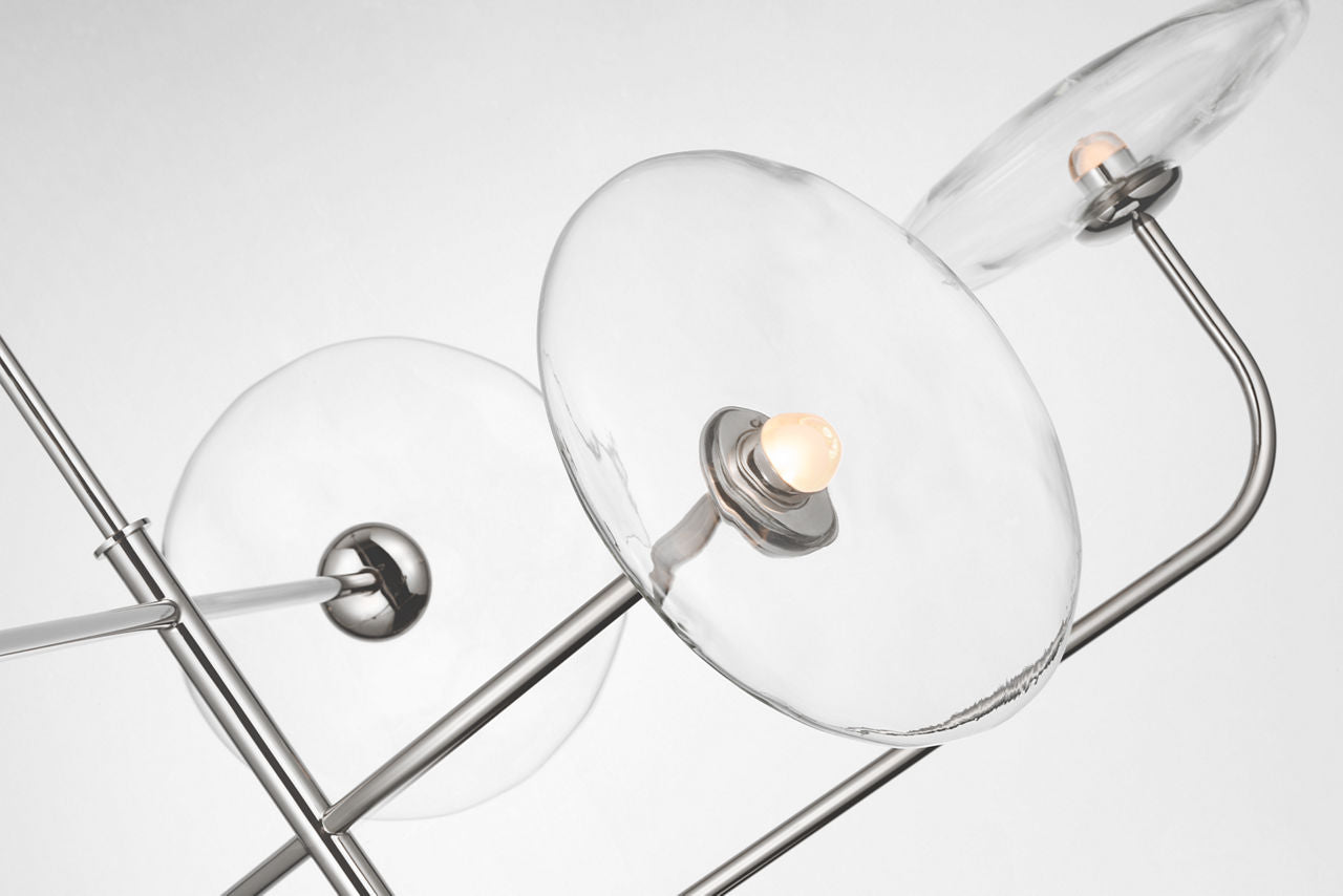 Calvino Large Arched Chandelier | Polished Nickel | Clear Glass