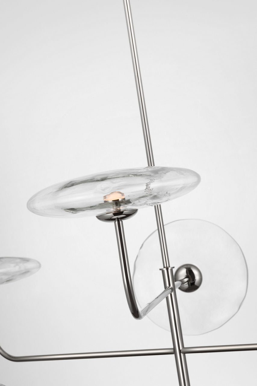 Calvino Large Arched Chandelier | Polished Nickel | Clear Glass