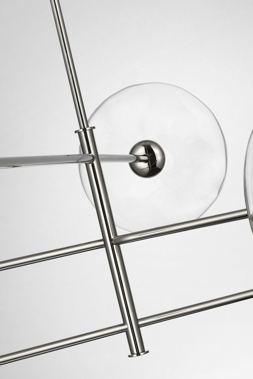 Calvino Large Arched Chandelier | Polished Nickel | Clear Glass
