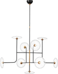 Calvino X-Large Arched Chandelier | Aged Iron and Hand-Rubbed Antique Brass | Clear Glass