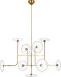 Calvino X-Large Arched Chandelier | Hand-Rubbed Antique Brass | Clear Glass