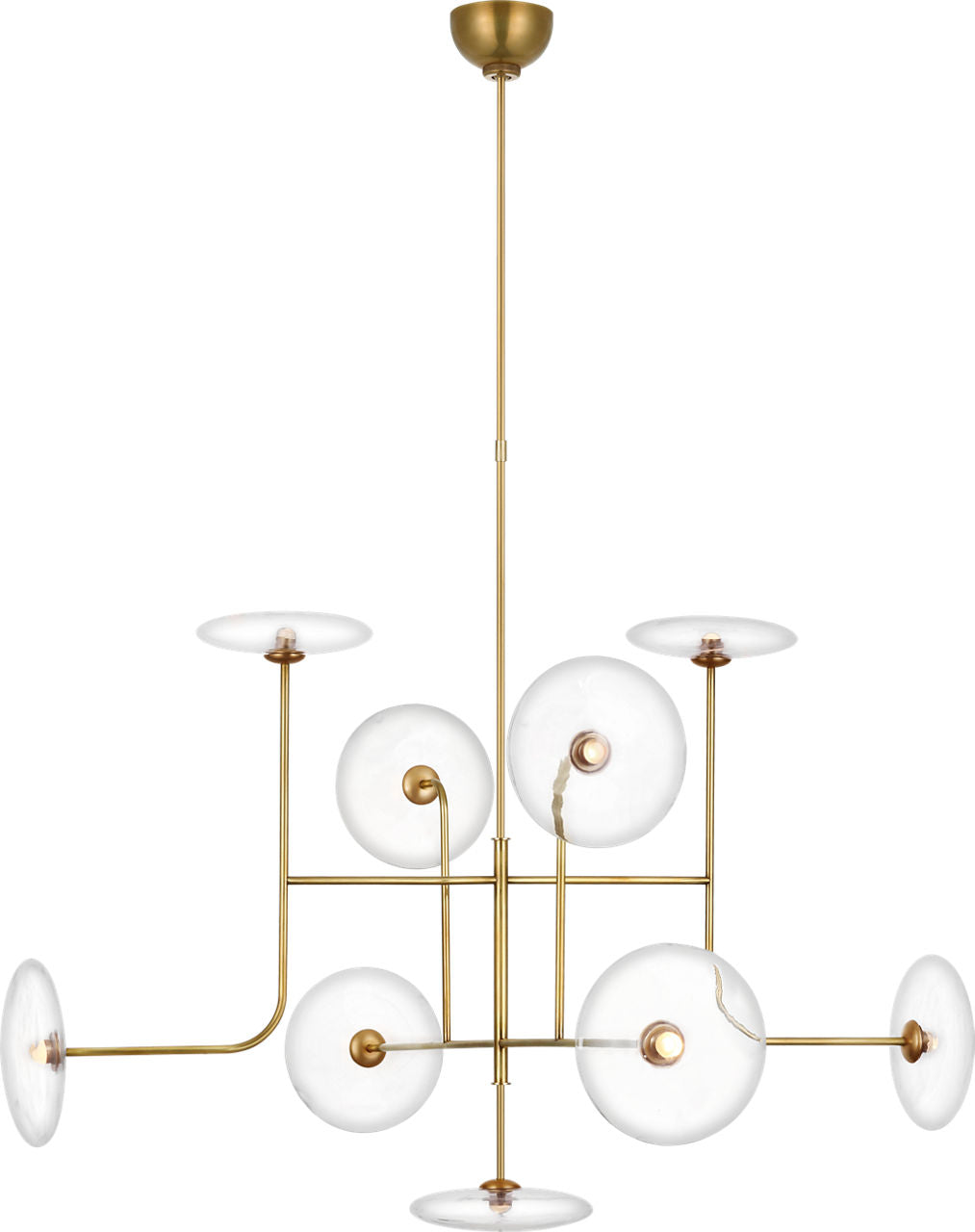 Calvino X-Large Arched Chandelier | Hand-Rubbed Antique Brass | Clear Glass