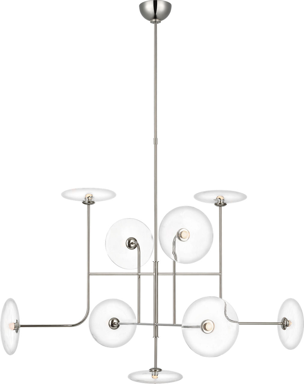 Calvino X-Large Arched Chandelier | Polished Nickel | Clear Glass