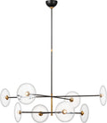 Calvino X-Large Radial Chandelier | Aged Iron and Hand-Rubbed Antique Brass | Clear Glass