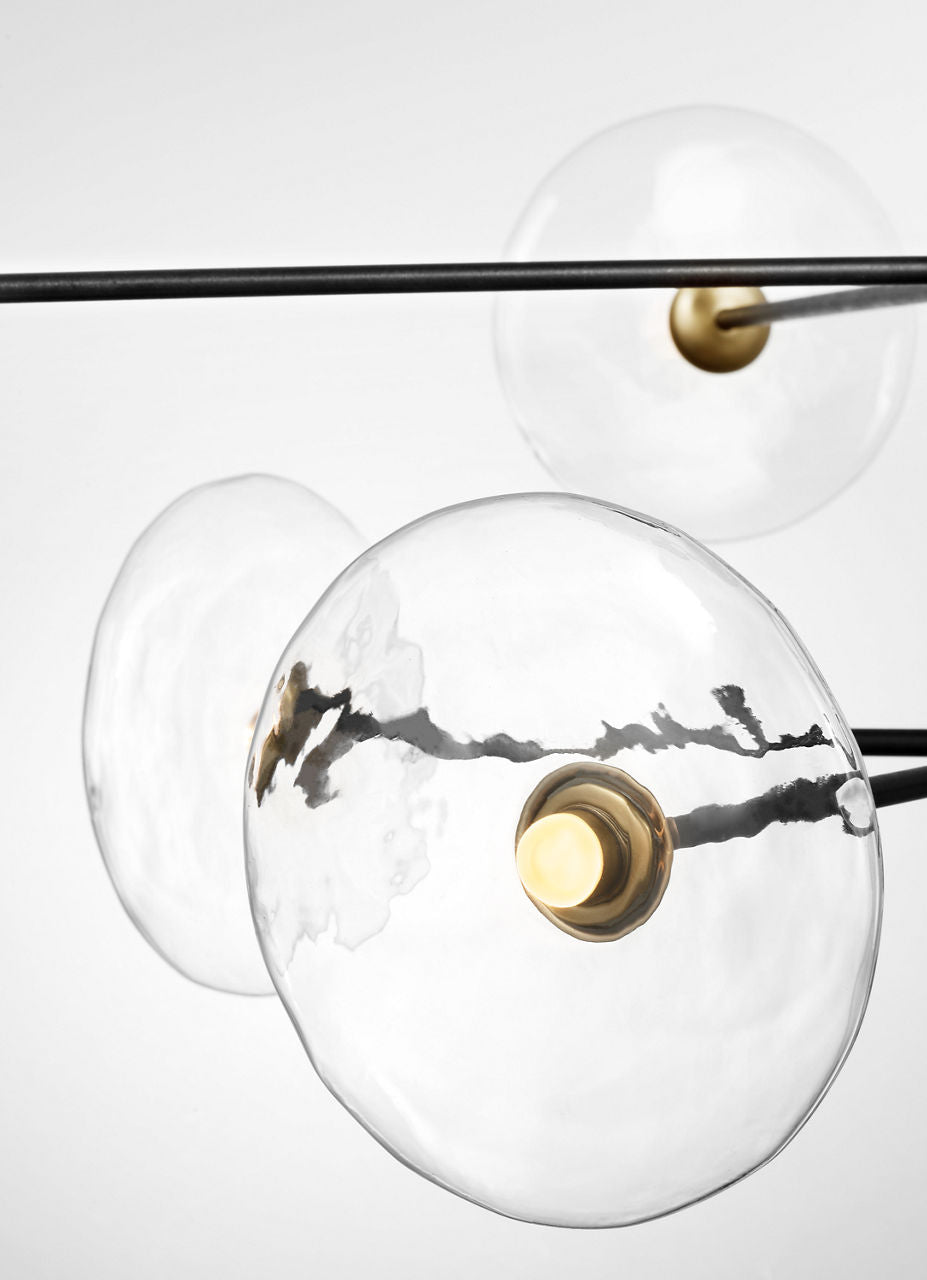 Calvino X-Large Radial Chandelier | Aged Iron and Hand-Rubbed Antique Brass | Clear Glass