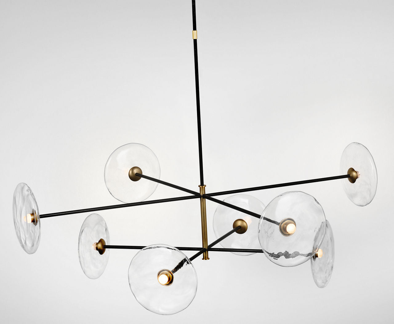 Calvino X-Large Radial Chandelier | Aged Iron and Hand-Rubbed Antique Brass | Clear Glass