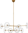 Calvino X-Large Radial Chandelier | Hand-Rubbed Antique Brass | Clear Glass