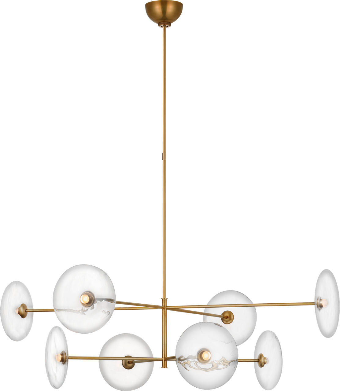 Calvino X-Large Radial Chandelier | Hand-Rubbed Antique Brass | Clear Glass